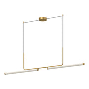 Kuzco Vesper 73in LED Linear Pendant | Industrial Brushed Gold and Frosted Acrylic | Kitchen Island & Dining Room | Model LP73073-BG