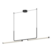Kuzco Vesper 73in 1-Light LED Linear Pendant | Industrial Black Aluminum and Frosted Acrylic | Kitchen Island & Dining Table | Model LP73073-BK