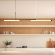 Kuzco Vesper 73in 1-Light LED Linear Pendant | Industrial Black Aluminum and Frosted Acrylic | Kitchen Island & Dining Table | Model LP73073-BK