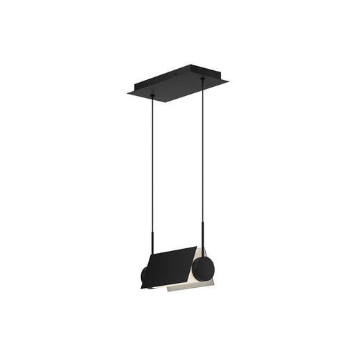 Kuzco Phoenix 9in 1-Light LED Linear Pendant | Industrial Black and White Aluminum and Opal Glass | Kitchen Island & Dining | Model LP73510-BK-WH