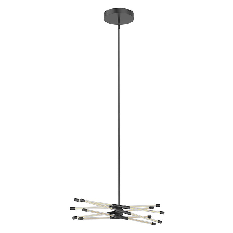 Kuzco Motif 26in LED Linear Pendant | Modern Black and Clear Glass | Kitchen Island & Dining Room | 6090lm 2700K 90CRI Dimmable | Model LP74626-BK