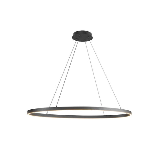 Kuzco Ovale 40in LED Linear Pendant | Black Aluminum and White Silicone Diffuser | Kitchen Island & Dining Room | Model LP79140-BK