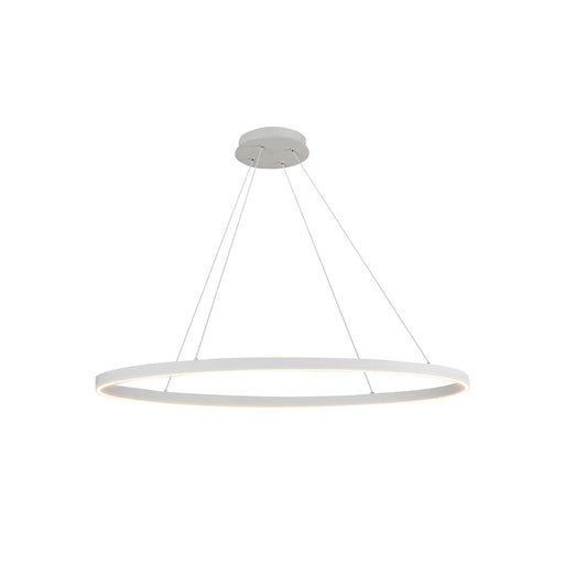 Kuzco Ovale 40in LED Linear Pendant | White Aluminum and Silicone Diffuser | Kitchen Island & Dining Room | 15.75 x 15.75 x 1.5 in | Model LP79140-WH