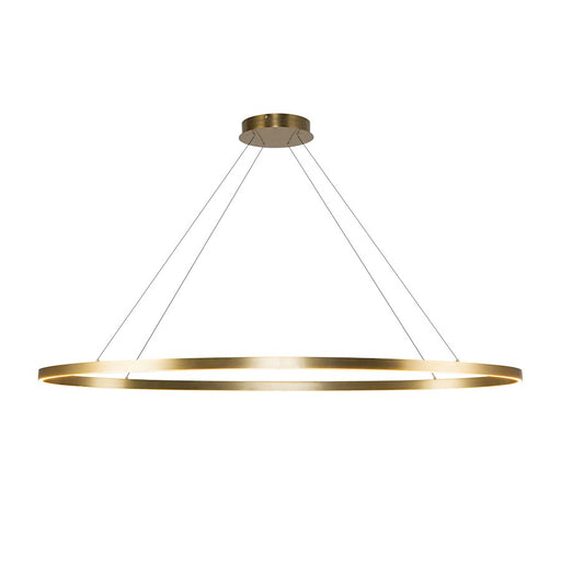 Kuzco Ovale 27in LED Linear Pendant | Brushed Gold Aluminum and White Silicone Diffuser | Kitchen Island & Dining Room | 2810lm | Model LP79153-BG