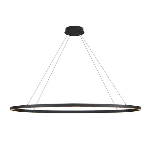 Kuzco Ovale 53in LED Linear Pendant | Modern Black Aluminum and White Silicone | Kitchen Island & Dining Room | 27 x 27 x 1 in | Model LP79153-BK