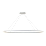 Kuzco Ovale 27in 1-Light LED Linear Pendant | Modern White Aluminum and White Silicone Diffuser | Kitchen Island & Dining Room | Model LP79153-WH