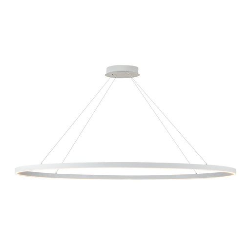 Kuzco Ovale 27in 1-Light LED Linear Pendant | Modern White Aluminum and White Silicone Diffuser | Kitchen Island & Dining Room | Model LP79153-WH