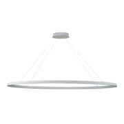 Kuzco Ovale 27in 1-Light LED Linear Pendant | Modern White Aluminum and White Silicone Diffuser | Kitchen Island & Dining Room | Model LP79153-WH