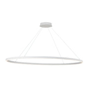 Kuzco Ovale 27in 1-Light LED Linear Pendant | Modern White Aluminum and White Silicone Diffuser | Kitchen Island & Dining Room | Model LP79153-WH