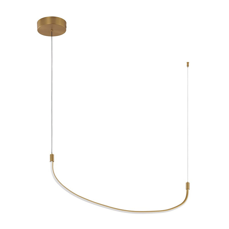Kuzco Talis 36in 1-Light LED Linear Pendant | Minimal Brushed Gold Aluminum | Kitchen Island & Dining Room | 36.62 x 0.88 x 9.25 in | Model LP89036-BG