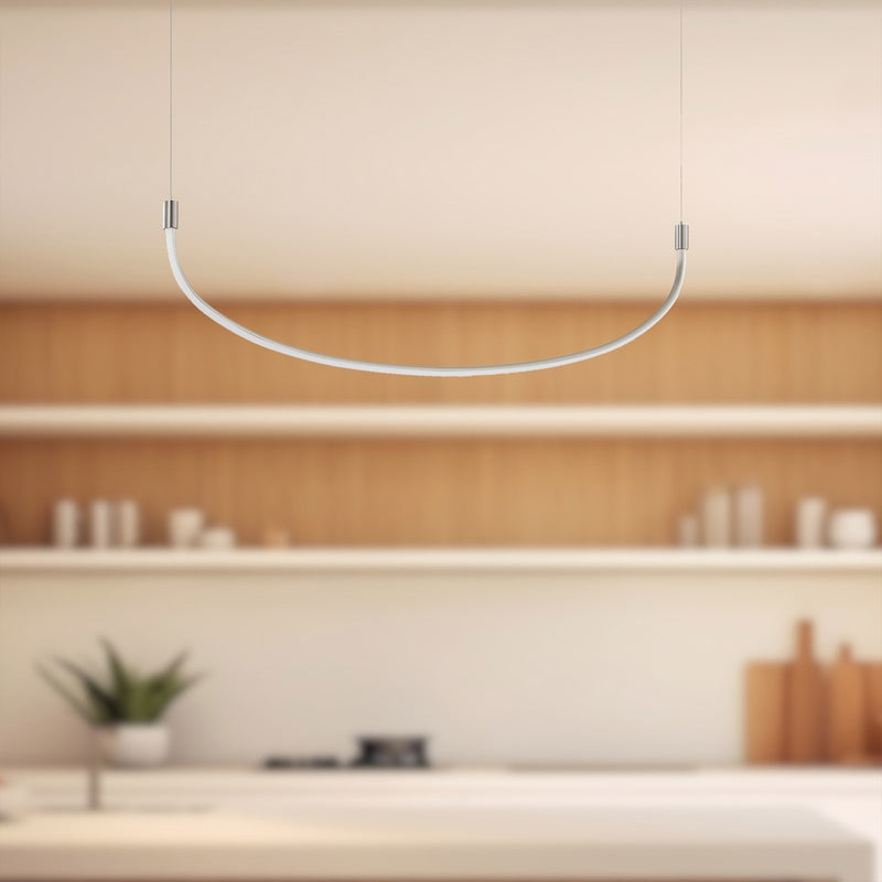Kuzco Talis 36in LED Linear Pendant | Modern Brushed Nickel | Kitchen Island & Dining Room | 36 x 1 x 9 in | Model LP89036-BN