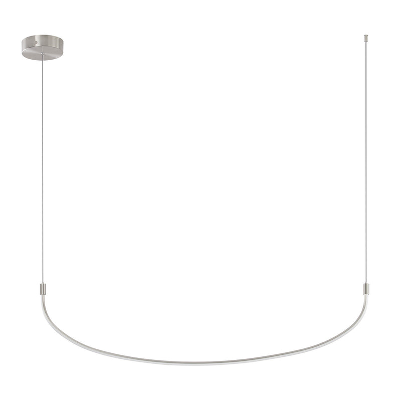 Kuzco Talis 48in 1-Light LED Linear Pendant | Modern Brushed Nickel | Kitchen Island & Dining Room | 47.25 x 0.88 x 11.75 in | Model LP89048-BN