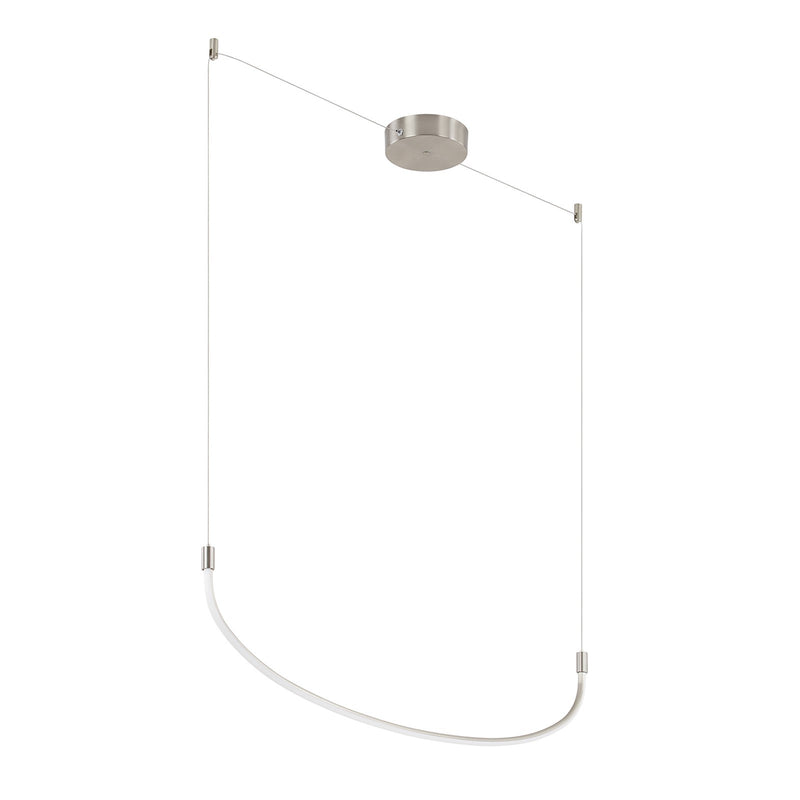 Kuzco Talis 48in 1-Light LED Linear Pendant | Modern Brushed Nickel | Kitchen Island & Dining Room | 47.25 x 0.88 x 11.75 in | Model LP89048-BN