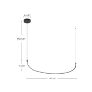 Kuzco Talis 48in 1-Light LED Linear Pendant | Modern Brushed Nickel | Kitchen Island & Dining Room | 47.25 x 0.88 x 11.75 in | Model LP89048-BN