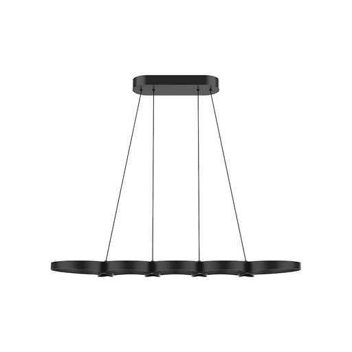 Kuzco Maestro 38in LED Linear Pendant | Modern Black and Frosted PC Diffuser | Kitchen Island & Dining Room | 2975lm, 3000K | Model LP90838-BK