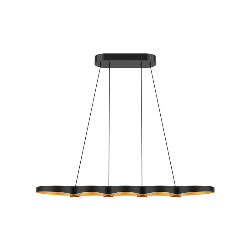 Kuzco Maestro 38" LED Linear Pendant, Black/Gold - LP90838-BK-GD-UNV
