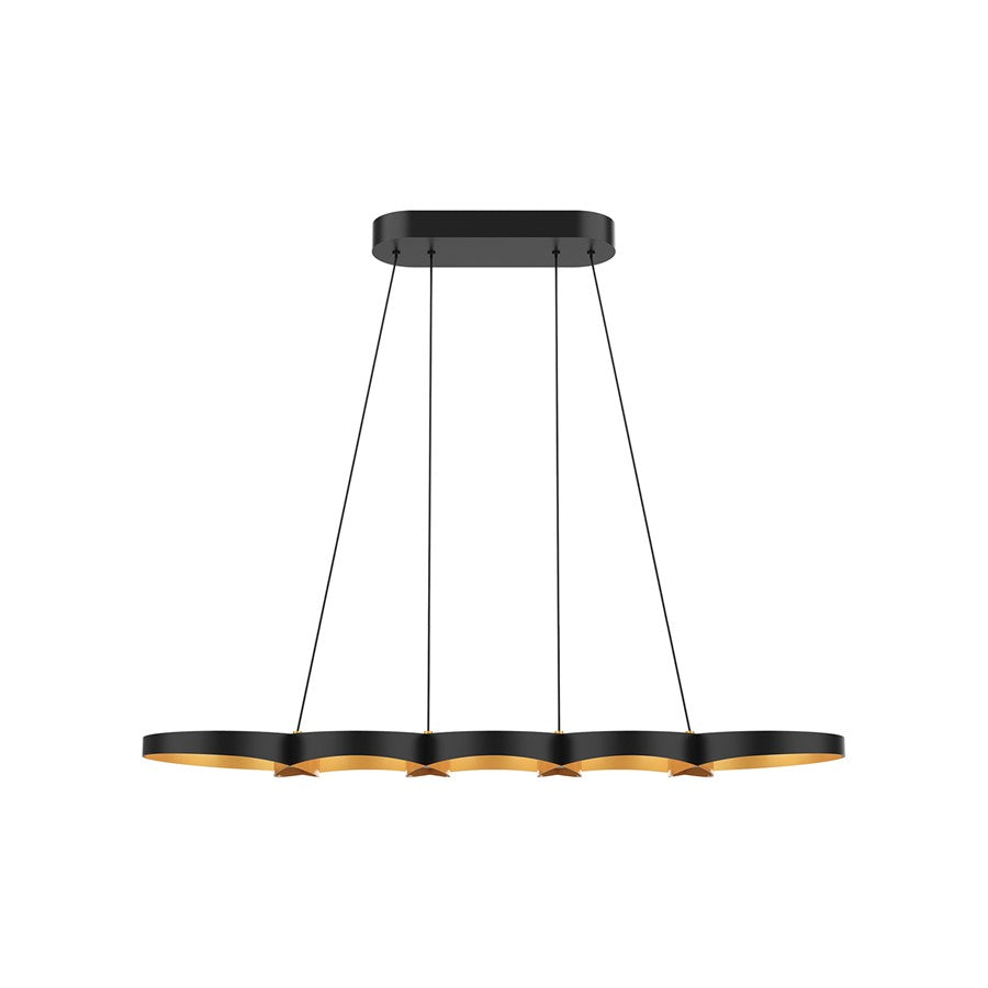 Kuzco Maestro 38" LED Linear Pendant, Black/Gold - LP90838-BK-GD-UNV