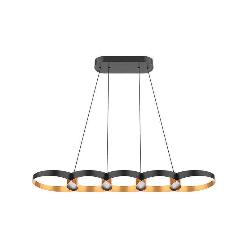 Kuzco Maestro 38" LED Linear Pendant, Black/Gold