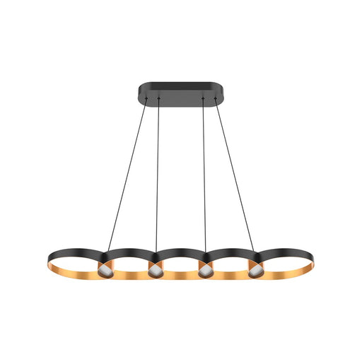Kuzco Maestro 38" LED Linear Pendant, Black/Gold
