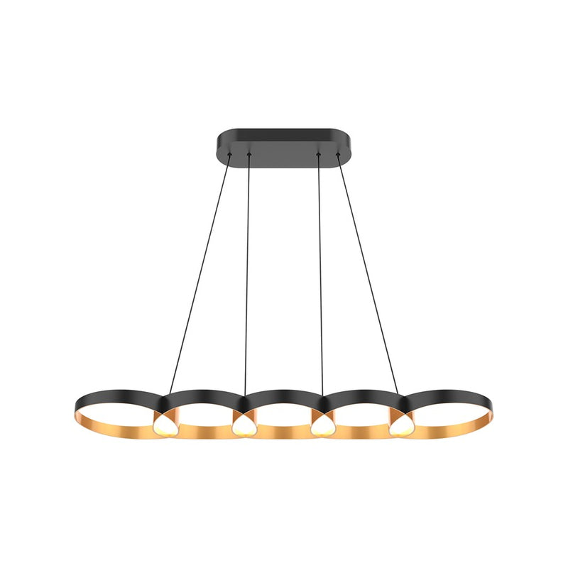 Kuzco Maestro 38" LED Linear Pendant, Black/Gold
