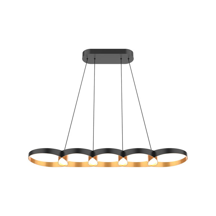 Kuzco Maestro 38" LED Linear Pendant, Black/Gold