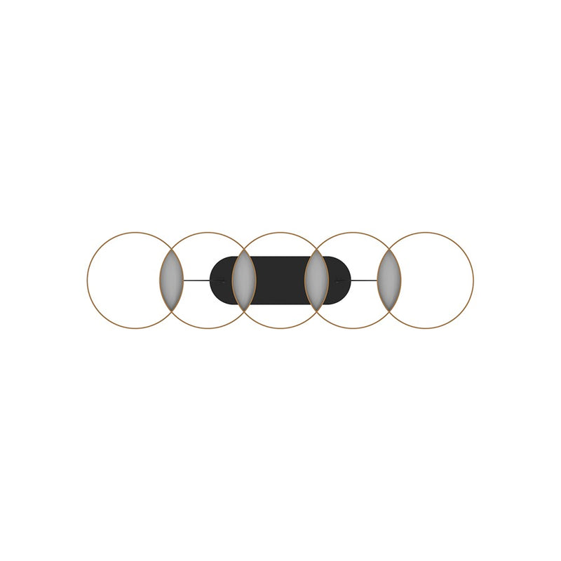 Kuzco Maestro 38" LED Linear Pendant, Black/Gold