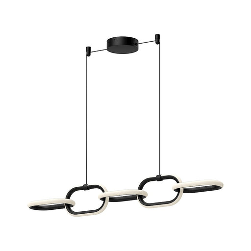 Kuzco Airen 36in 1-Light LED Linear Pendant | Modern Black and White Silicone Diffuser | Kitchen Island & Dining Room | Model LP92636-BK