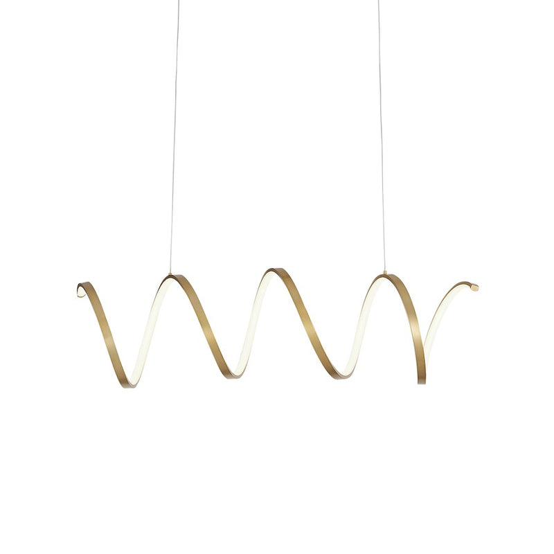 Kuzco Synergy 42in LED Linear Pendant | Modern Antique Brass Aluminum and Frosted Acrylic Diffuser | Kitchen Island & Dining Room | Model LP93742-AN