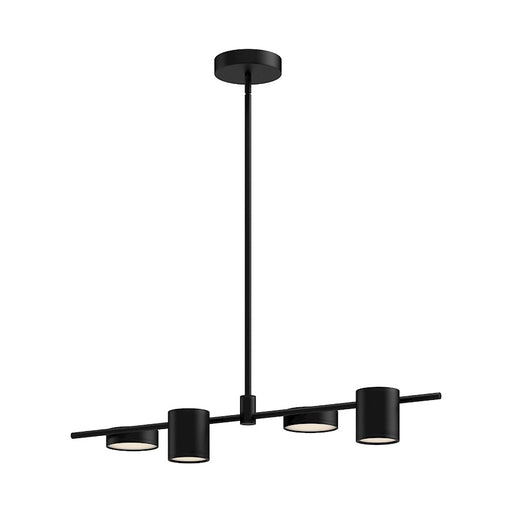 Kuzco Jayden 40in 1-Light LED Linear Pendant | Modern Black Aluminum and Frosted Acrylic | Kitchen Island & Dining Room | Model LP96840-BK