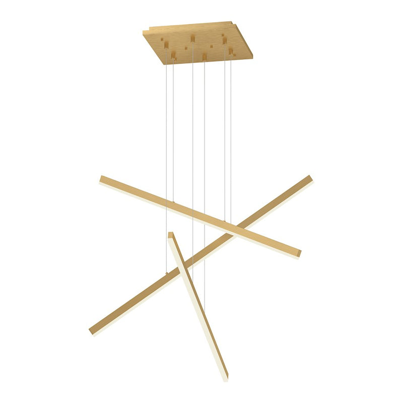 Kuzco Vega 45in 3-Light LED Multi Pendant | Brushed Gold and White Acrylic | Kitchen Island & Dining Room | 7200lm 3000K 90CRI | Model MP10303-BG