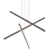 Kuzco Vega 45in 3-Light LED Linear Pendant | Industrial Black and White Acrylic Diffuser | Kitchen Island & Dining Room | Model MP10303-BK