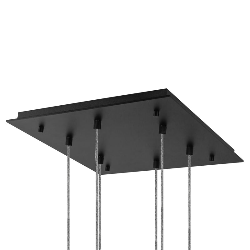 Kuzco Vega 45in 3-Light LED Linear Pendant | Industrial Black and White Acrylic Diffuser | Kitchen Island & Dining Room | Model MP10303-BK