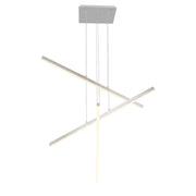 Kuzco Vega 45in 3-Head LED Multi Pendant | Brushed Nickel and White Acrylic Diffuser | Kitchen Island & Dining Room | Model MP10303-BN