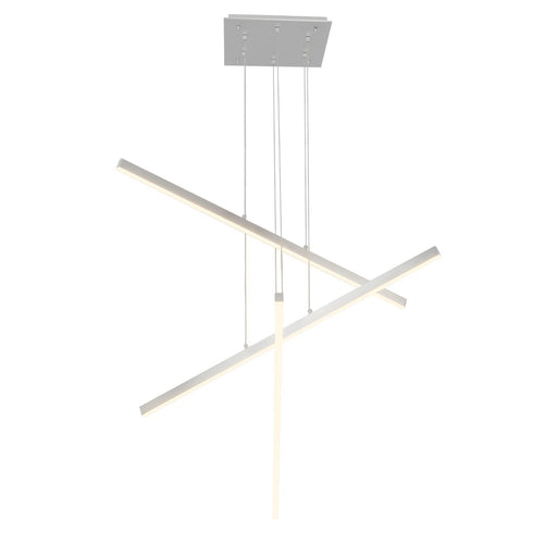 Kuzco Vega 45in 3-Head LED Multi Pendant | Brushed Nickel and White Acrylic Diffuser | Kitchen Island & Dining Room | Model MP10303-BN