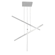 Kuzco Vega 45in 3-Head LED Multi Pendant | Brushed Nickel and White Acrylic Diffuser | Kitchen Island & Dining Room | Model MP10303-BN