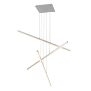 Kuzco Vega 45in 3-Head LED Multi Pendant | Brushed Nickel and White Acrylic Diffuser | Kitchen Island & Dining Room | Model MP10303-BN