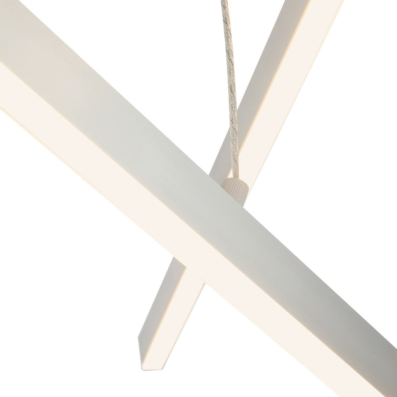 Kuzco Vega 45in 3-Head LED Multi Pendant | Brushed Nickel and White Acrylic Diffuser | Kitchen Island & Dining Room | Model MP10303-BN