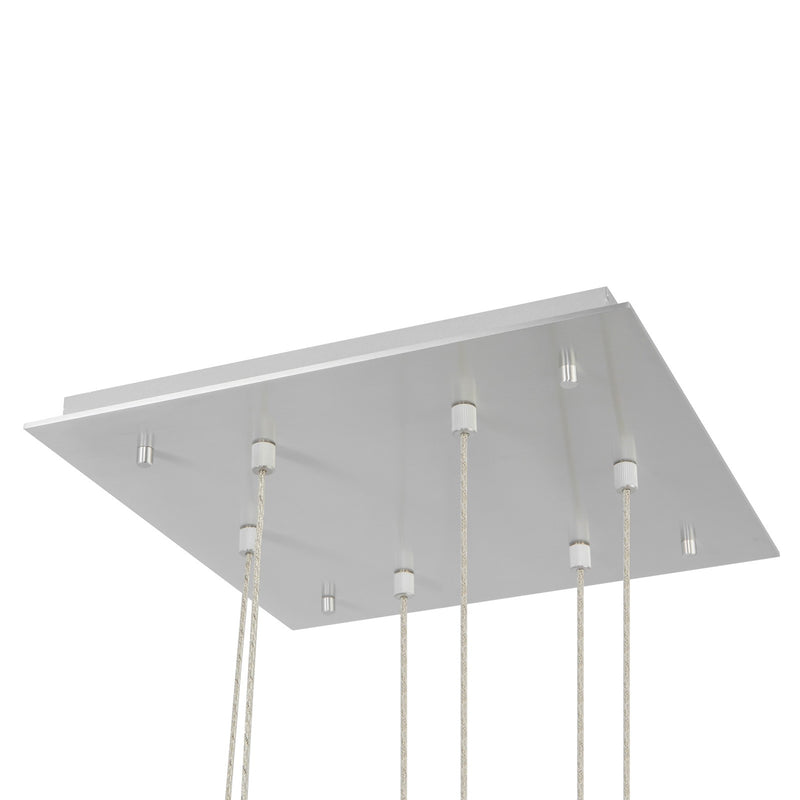 Kuzco Vega 45in 3-Head LED Multi Pendant | Brushed Nickel and White Acrylic Diffuser | Kitchen Island & Dining Room | Model MP10303-BN