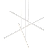 Kuzco Vega 45in 3-Light LED Linear Pendant | Modern White and White Acrylic Diffuser | Kitchen Island & Dining Room | Model MP10303-WH