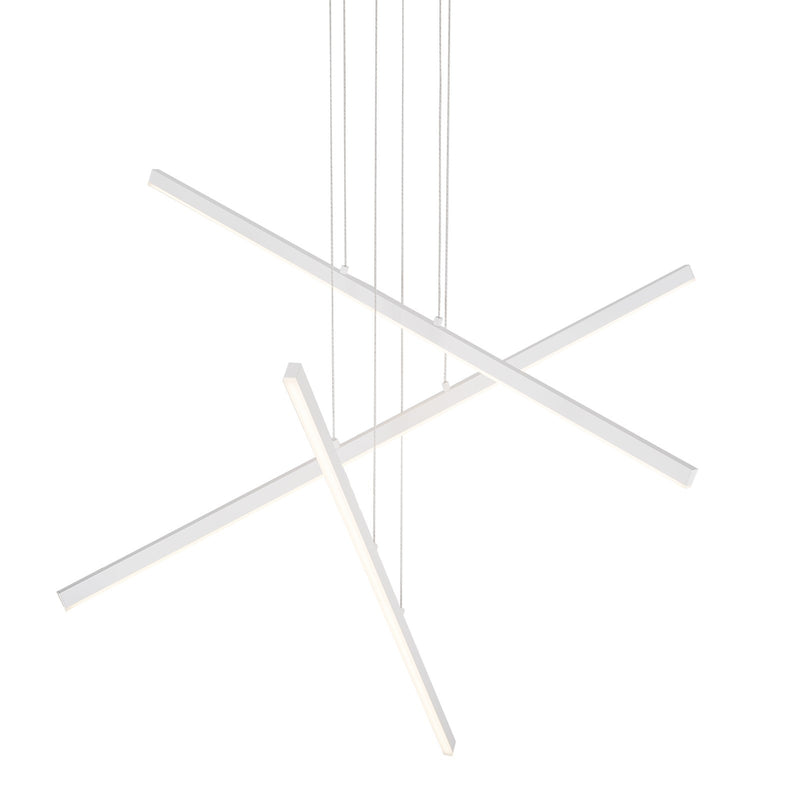 Kuzco Vega 45in 3-Light LED Linear Pendant | Modern White and White Acrylic Diffuser | Kitchen Island & Dining Room | Model MP10303-WH