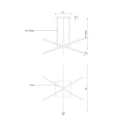 Kuzco Vega 45in 3-Light LED Linear Pendant | Modern White and White Acrylic Diffuser | Kitchen Island & Dining Room | Model MP10303-WH