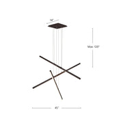 Kuzco Vega 45in 3-Light LED Linear Pendant | Modern White and White Acrylic Diffuser | Kitchen Island & Dining Room | Model MP10303-WH