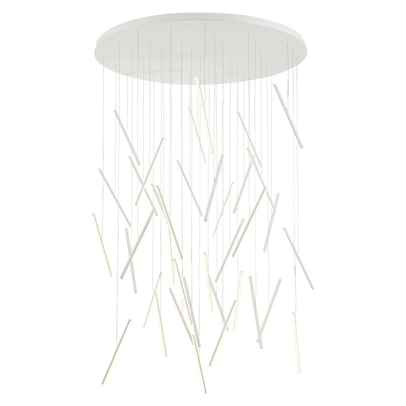 Kuzco Chute 50in LED Multi Pendant | White Aluminum and White Acrylic | Dining Room | 50 x 14 in | Model MP14850-WH