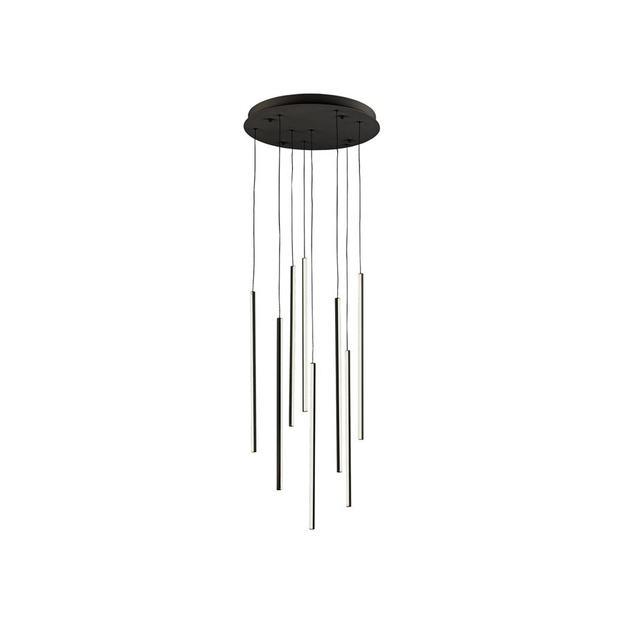 Kuzco Chute 8 Head LED Multi Pendant, Black - MP14919-BK-UNV-010