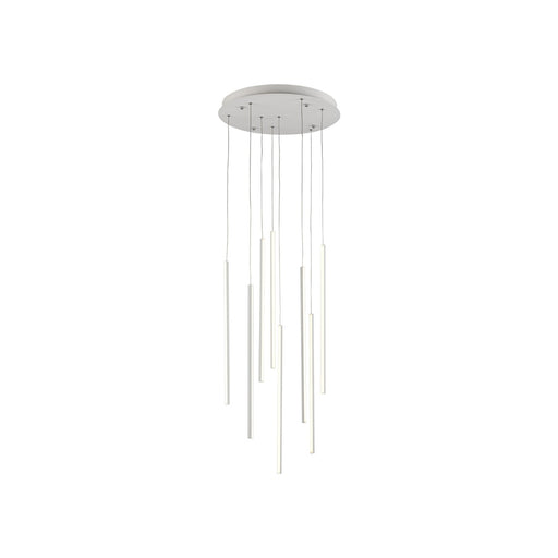 Kuzco Chute 19in 8-Light LED Multi Pendant | White Powder-Coated Aluminum with Opal Acrylic Diffuser | Kitchen Island & Dining | Model MP14919-WH