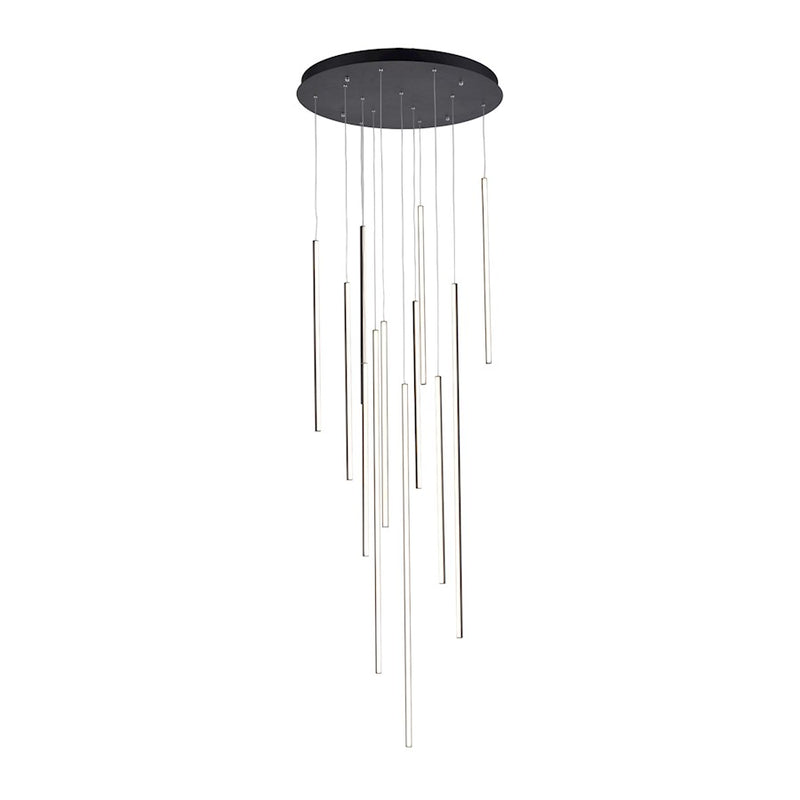 Kuzco Chute 12-Head LED Multi Pendant | Modern Black and White Acrylic | Dining Room & Open Living | 39.38 x 23.62 in | Model MP14924-BK