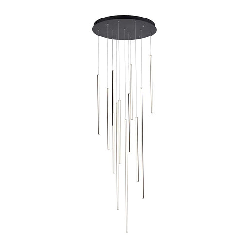 Kuzco Chute 12-Head LED Multi Pendant | Modern Black and White Acrylic | Dining Room & Open Living | 39.38 x 23.62 in | Model MP14924-BK