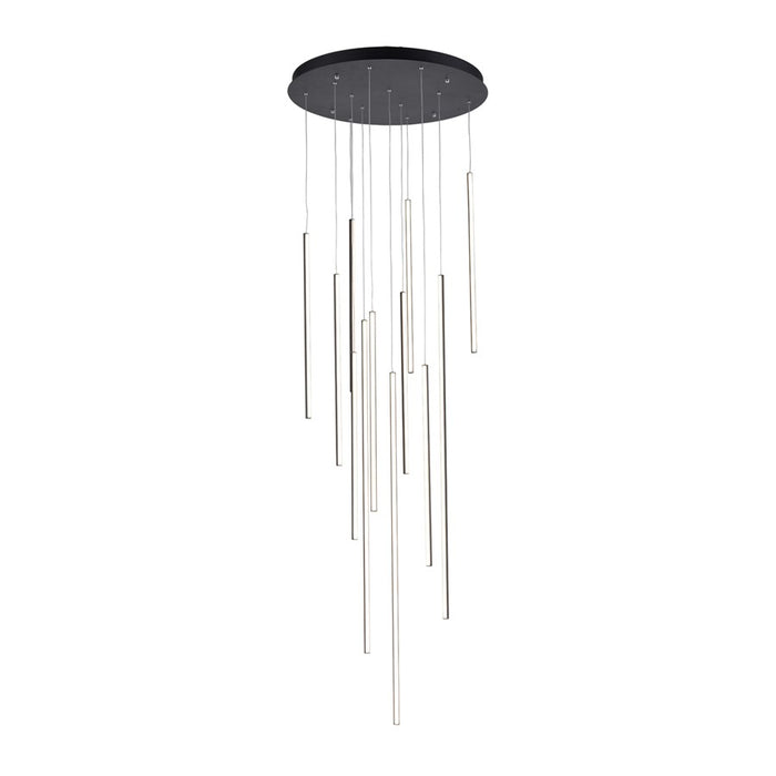 Kuzco Chute 12 Head LED Multi Pendant, Black - MP14924-BK-UNV-010