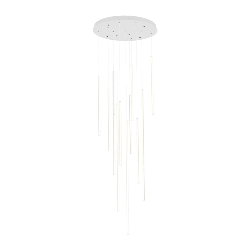 Kuzco Chute 24in 12-Light LED Multi-Pendant | Modern White and White Acrylic Diffuser | Kitchen Island & Living Room | Model MP14924-WH
