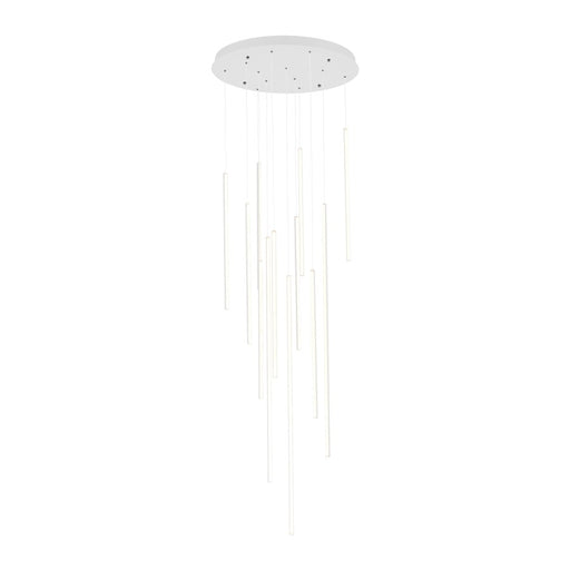 Kuzco Chute 24in 12-Light LED Multi-Pendant | Modern White and White Acrylic Diffuser | Kitchen Island & Living Room | Model MP14924-WH